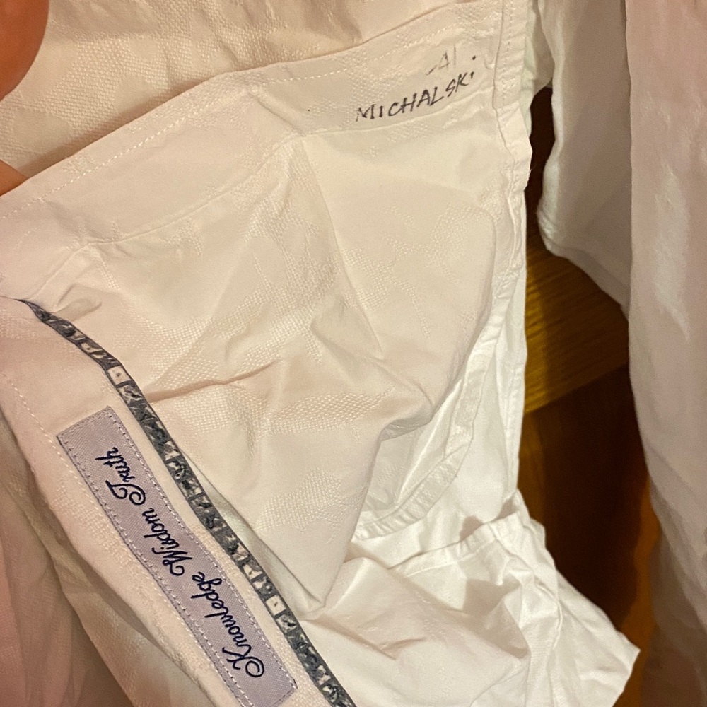 Robert Graham White Shirt with Patterned Trim - Picture 5 of 7